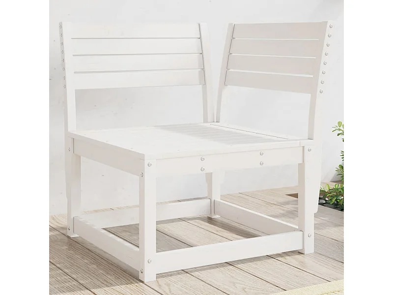 Weißes Gartenecksofa 73x73x78cm aus massivem Kiefernholz