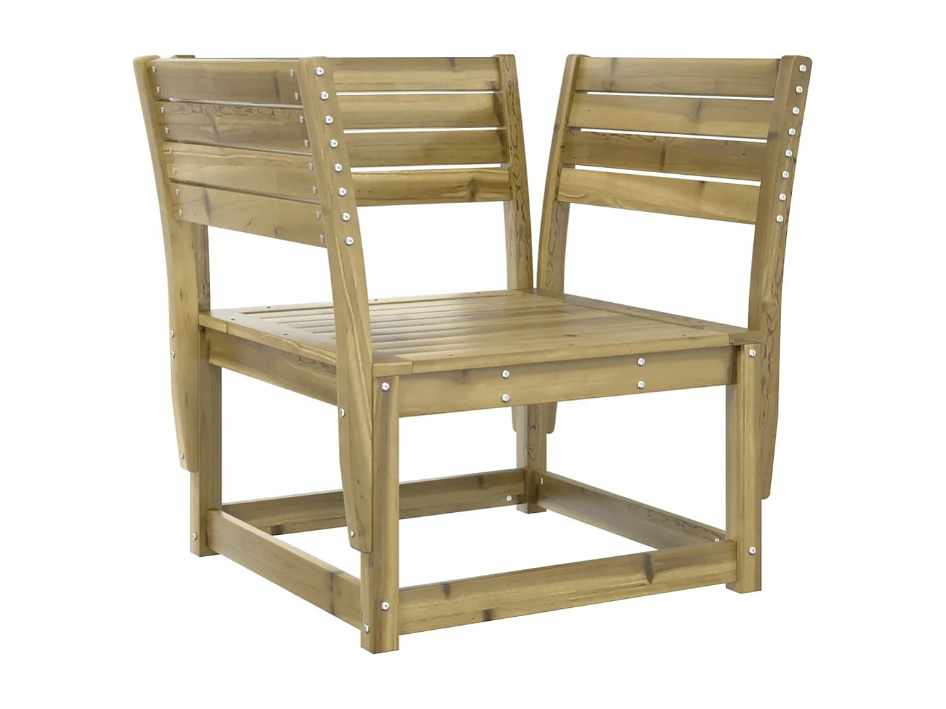 Canapé de jardin accoudoirs avec coussins bois pin imprégné