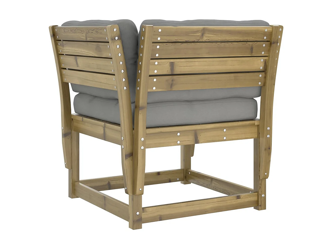 Gartensofa mit Armlehnen und Kissen aus imprägniertem Kiefernholz