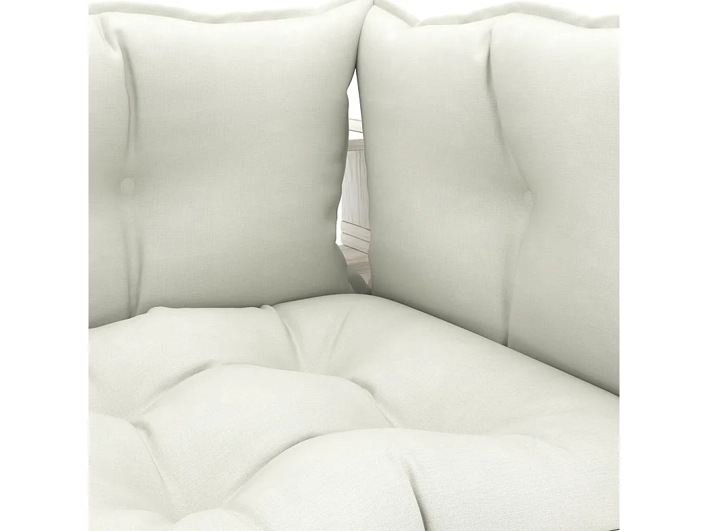 Tuinpallet hoekbank met beige kussens Hout