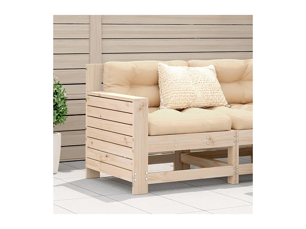 Canapé de jardin accoudoir 69x62x70,5 cm bois massif de pin