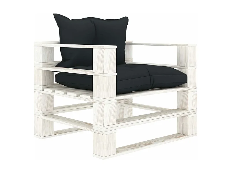 Canapé palette de jardin avec coussins anthracite Bois