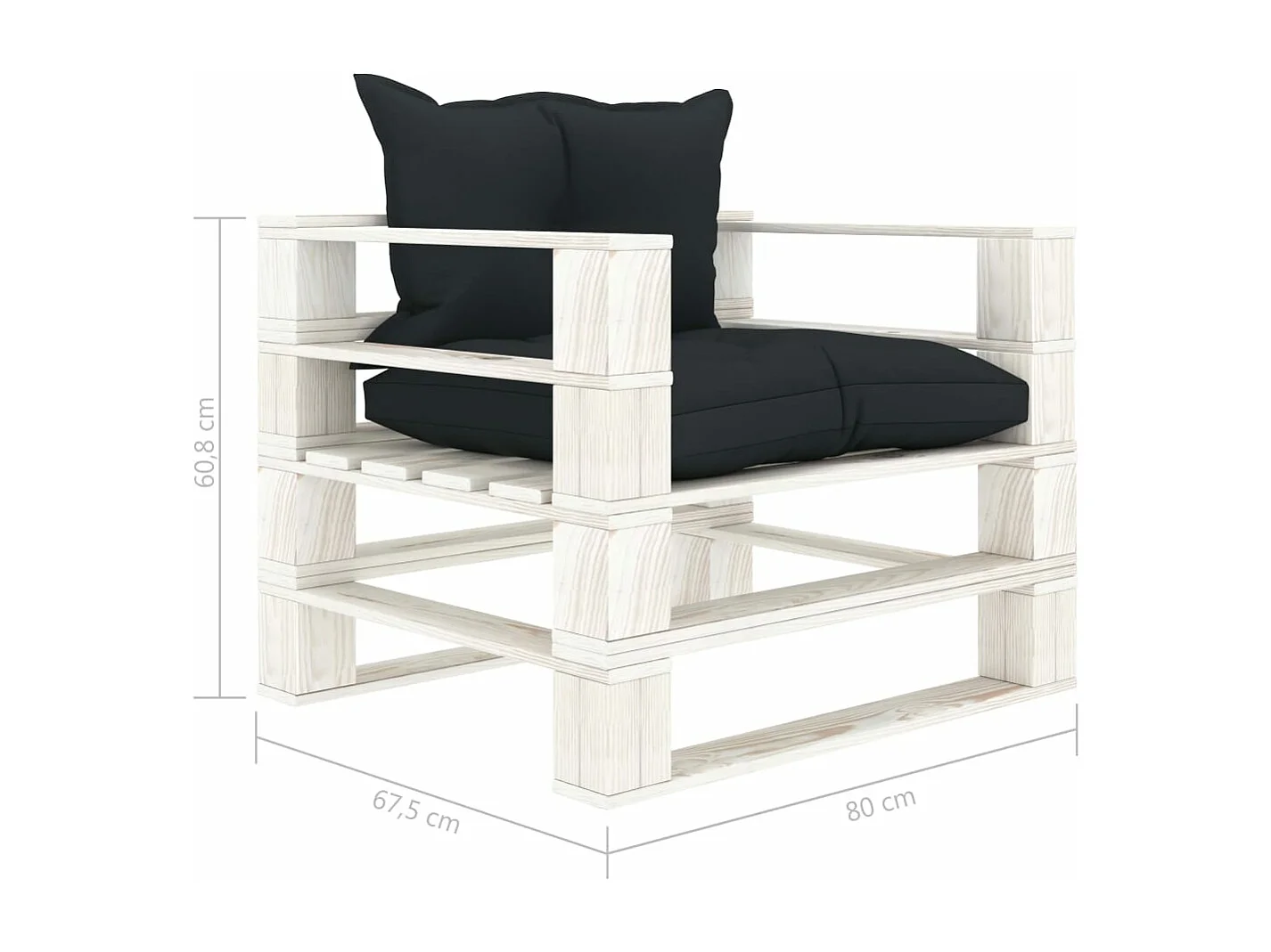 Sofá de jardín con palés y cojines antracita Wood