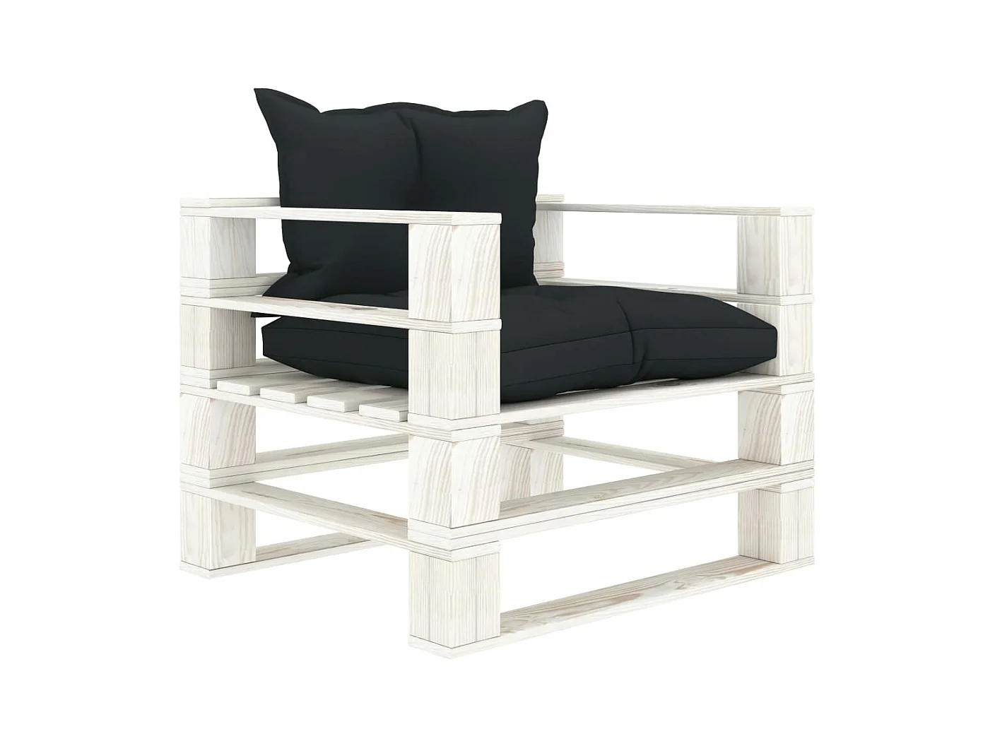Canapé palette de jardin avec coussins anthracite Bois
