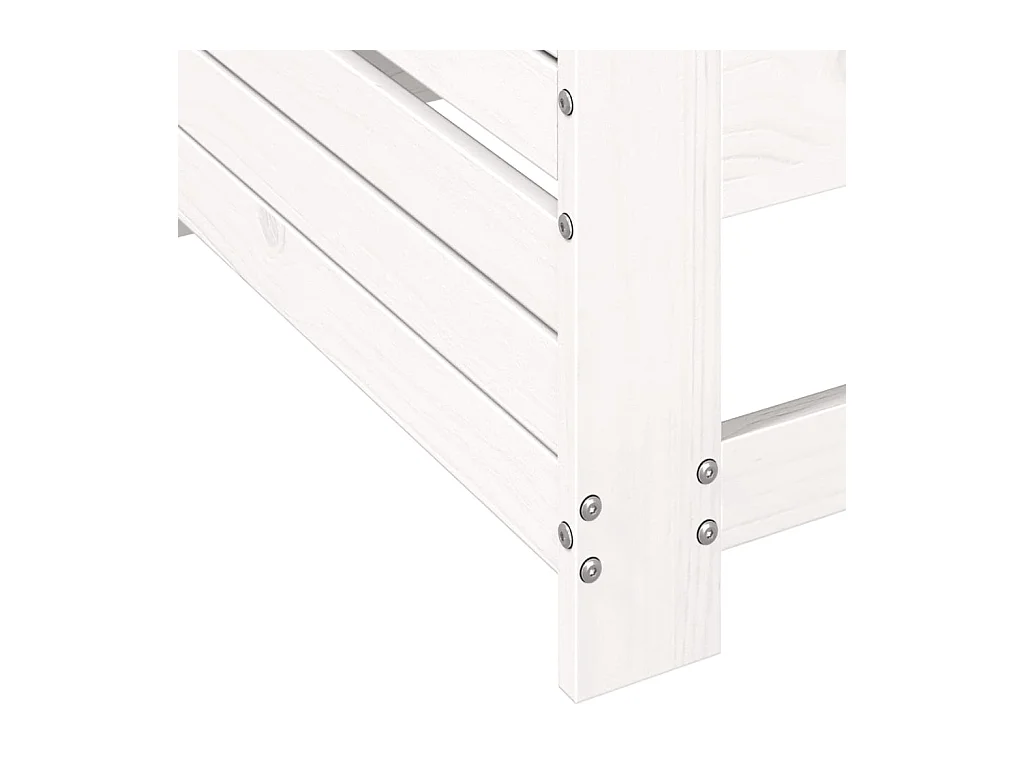 Sofá de jardín con reposabrazos y cojín de madera maciza de pino blanco.