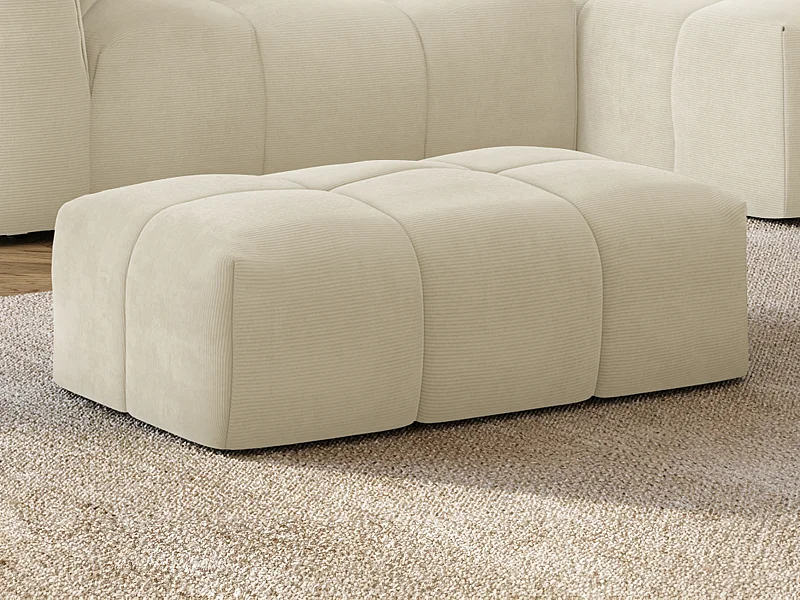 Hocker - Feincord - Beige - NAEMIA von Maison Céphy