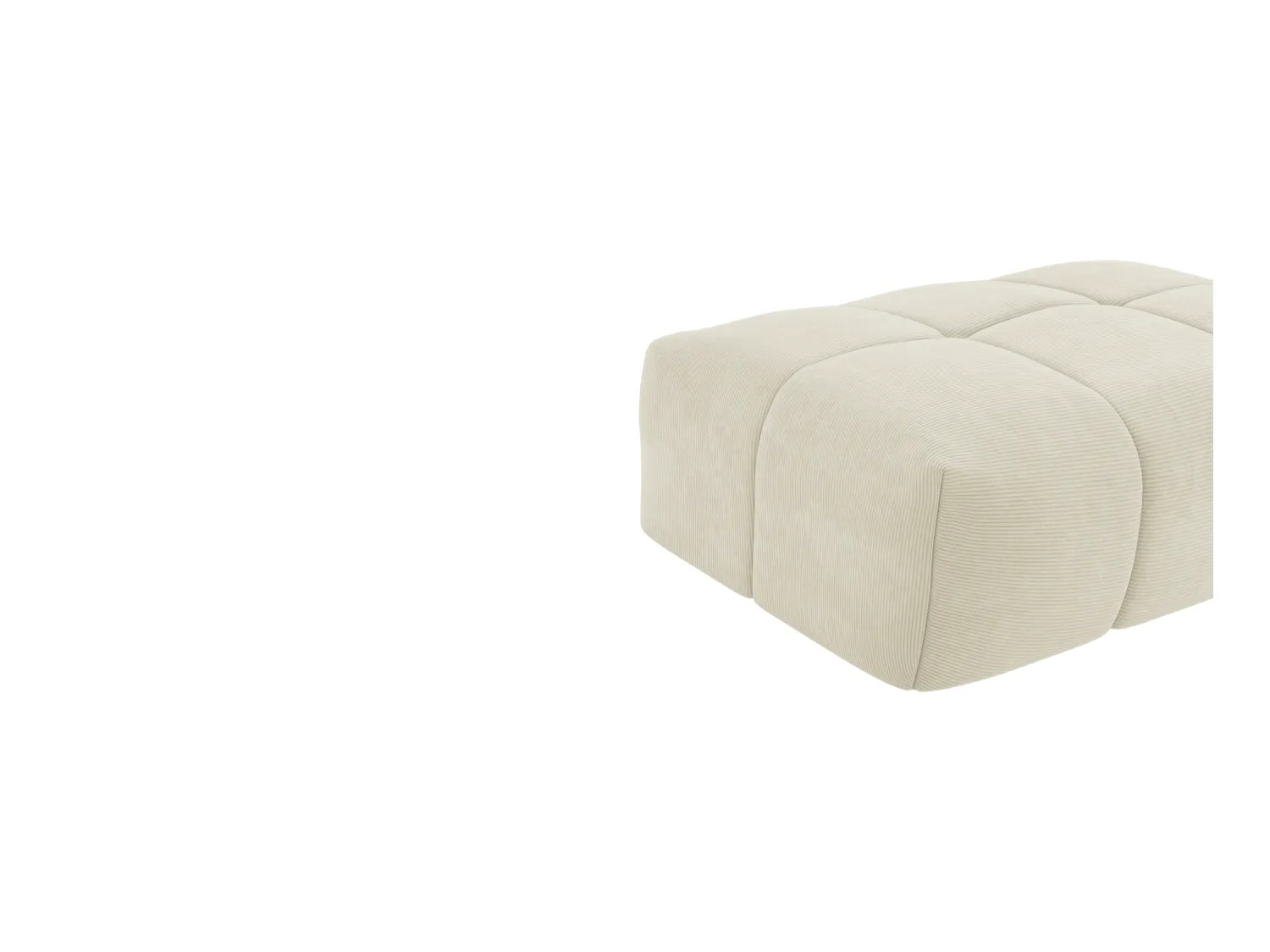 Puf de pana beige NAEMIA de Maison Céphy