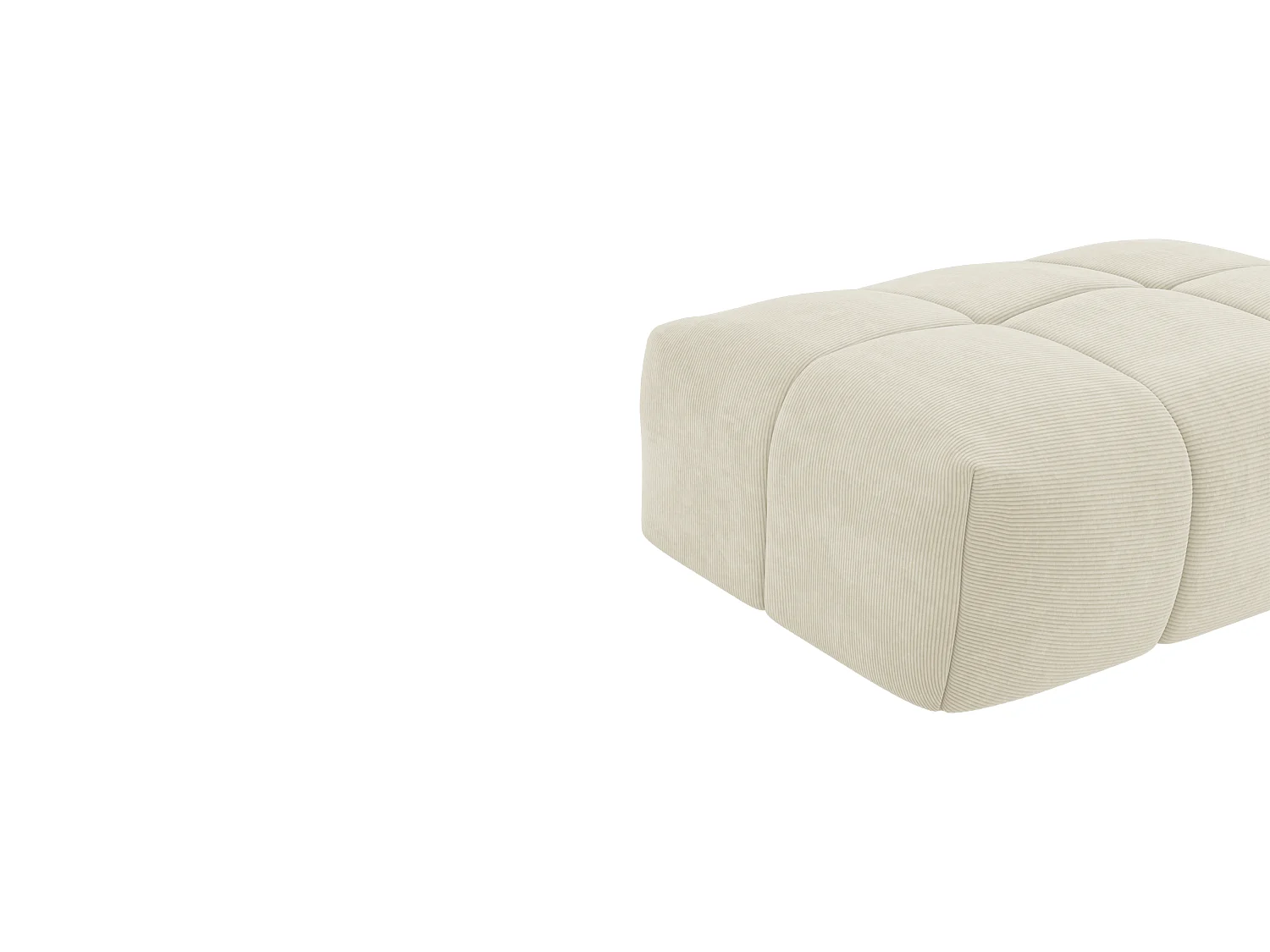 Cordroy puff i beige fløyel NAEMIA fra Maison Céphy