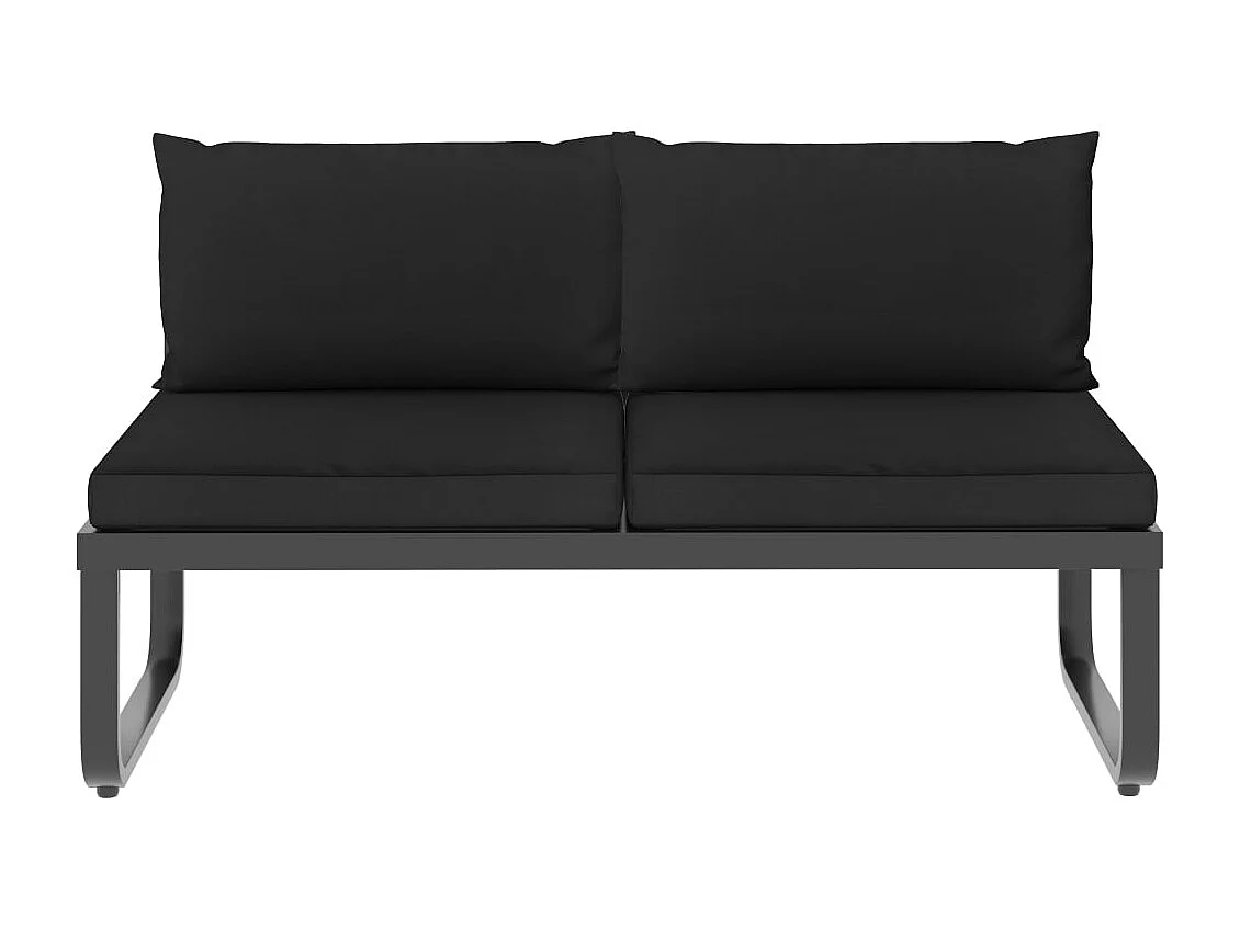 Sofá de jardim de 4 lugares com almofadas Alumínio WPC