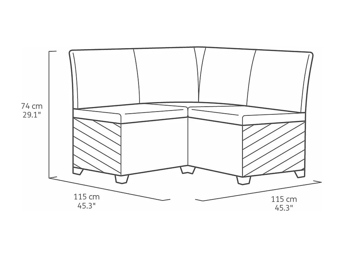 Keter Élément d'angle de jardin Rosalie Graphite