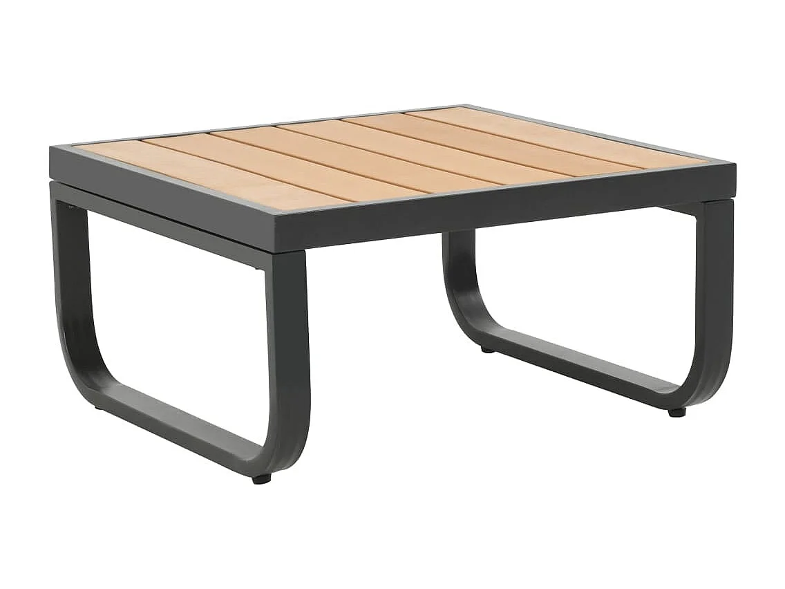 Canapé d'angle de jardin à 2 places avec coussins Aluminium WPC