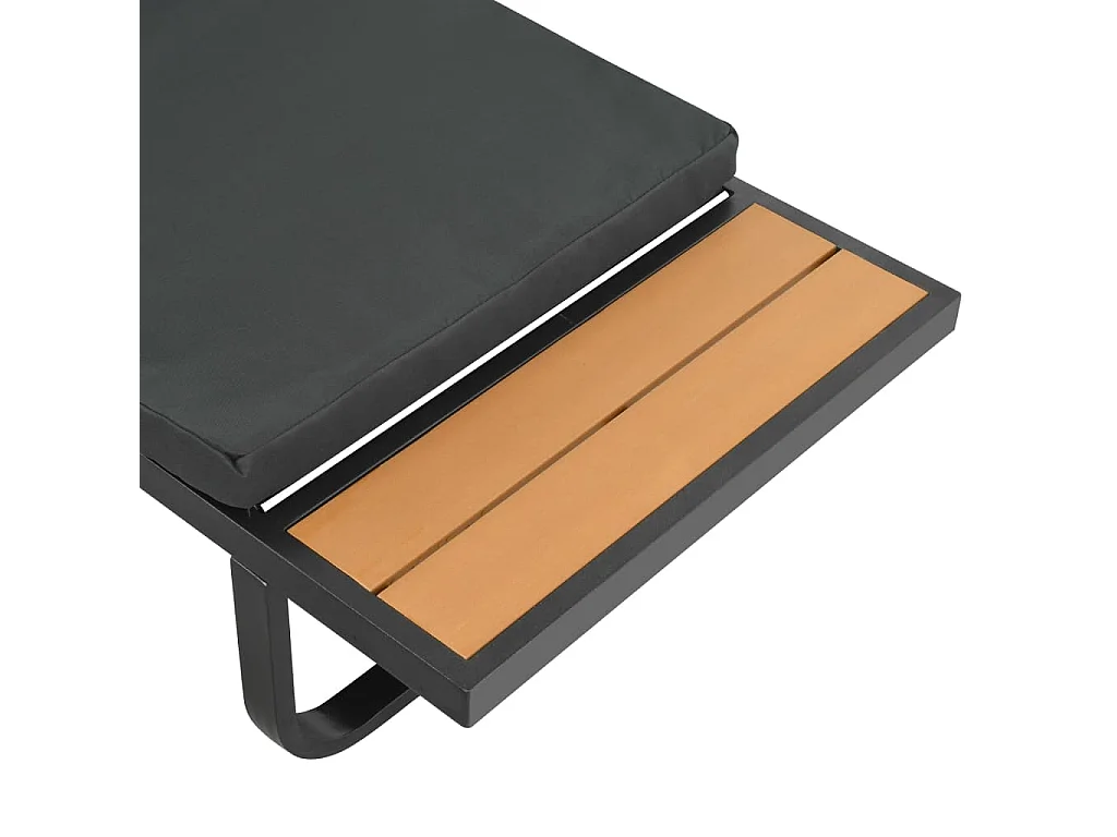 Canapé d'angle de jardin à 2 places avec coussins Aluminium WPC