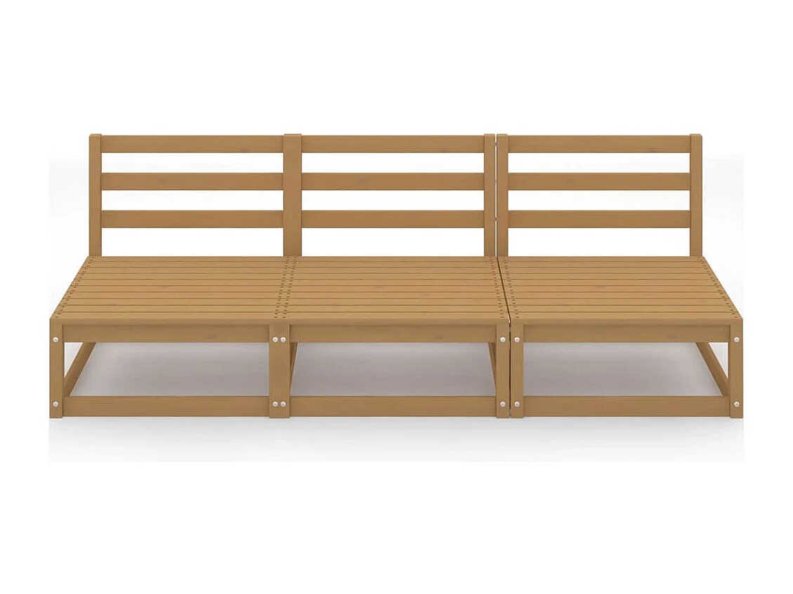 Canapé à 3 places de jardin Marron miel Bois de pin solide