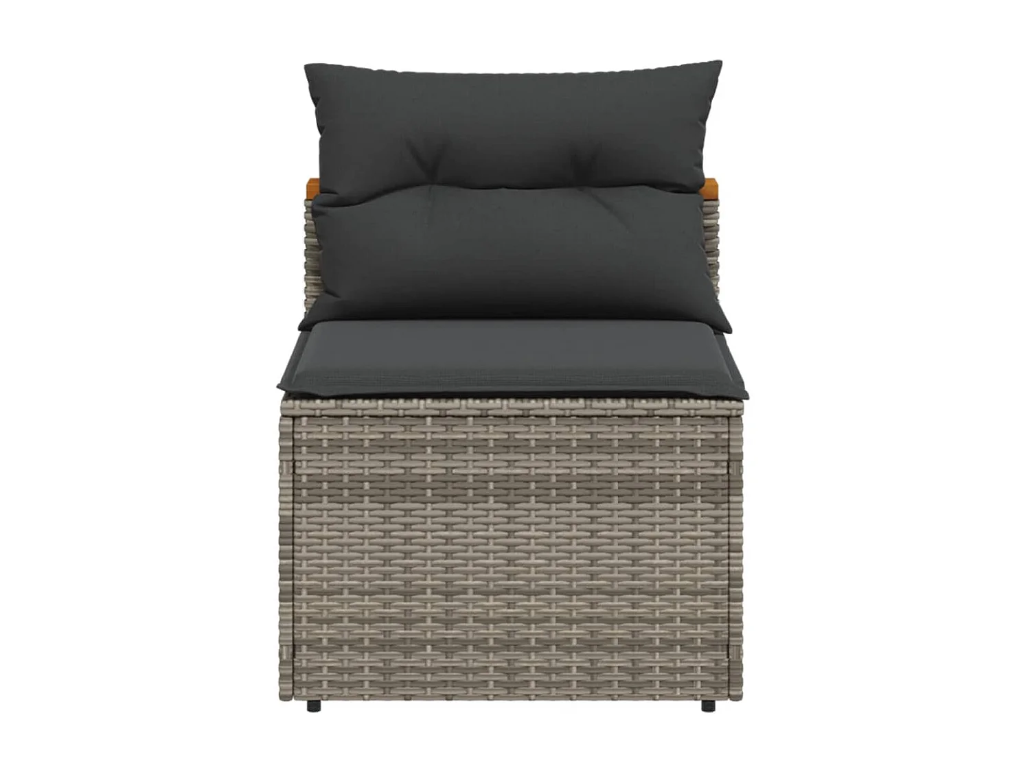 Gartensofas ohne Armlehnen mit Kissen 2 Stück grau