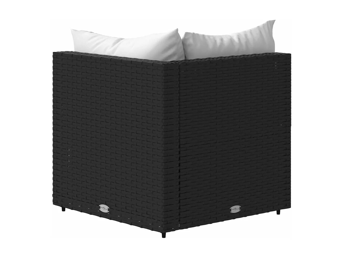 Sofás e almofadas de canto de jardim 2 unidades de vime de resina preta