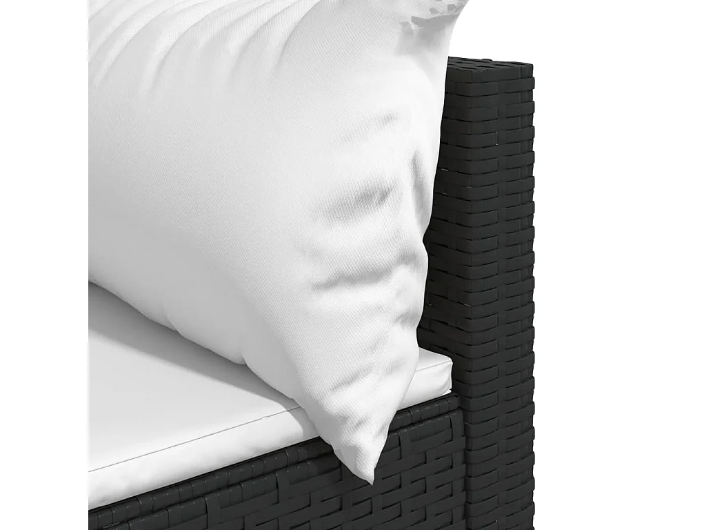 Sofás e almofadas de canto de jardim 2 unidades de vime de resina preta