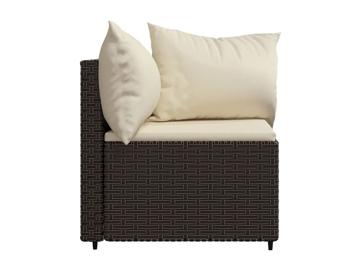 Sofás e almofadas de canto de jardim2 unidades de vime de resina marrom