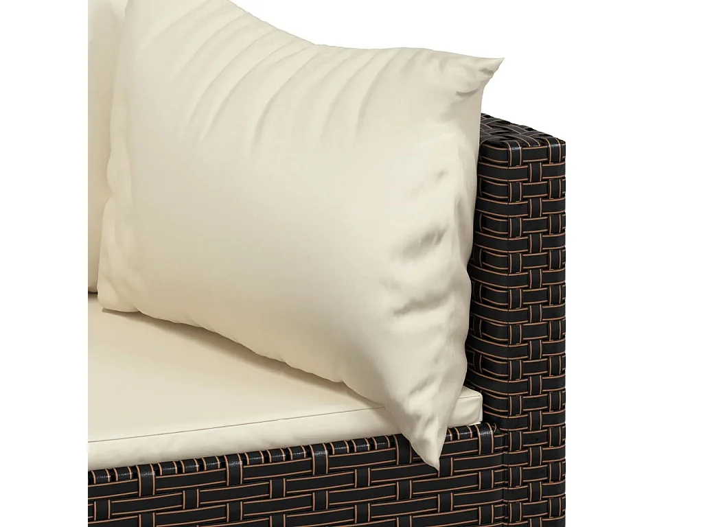 Sofás e almofadas de canto de jardim2 unidades de vime de resina marrom