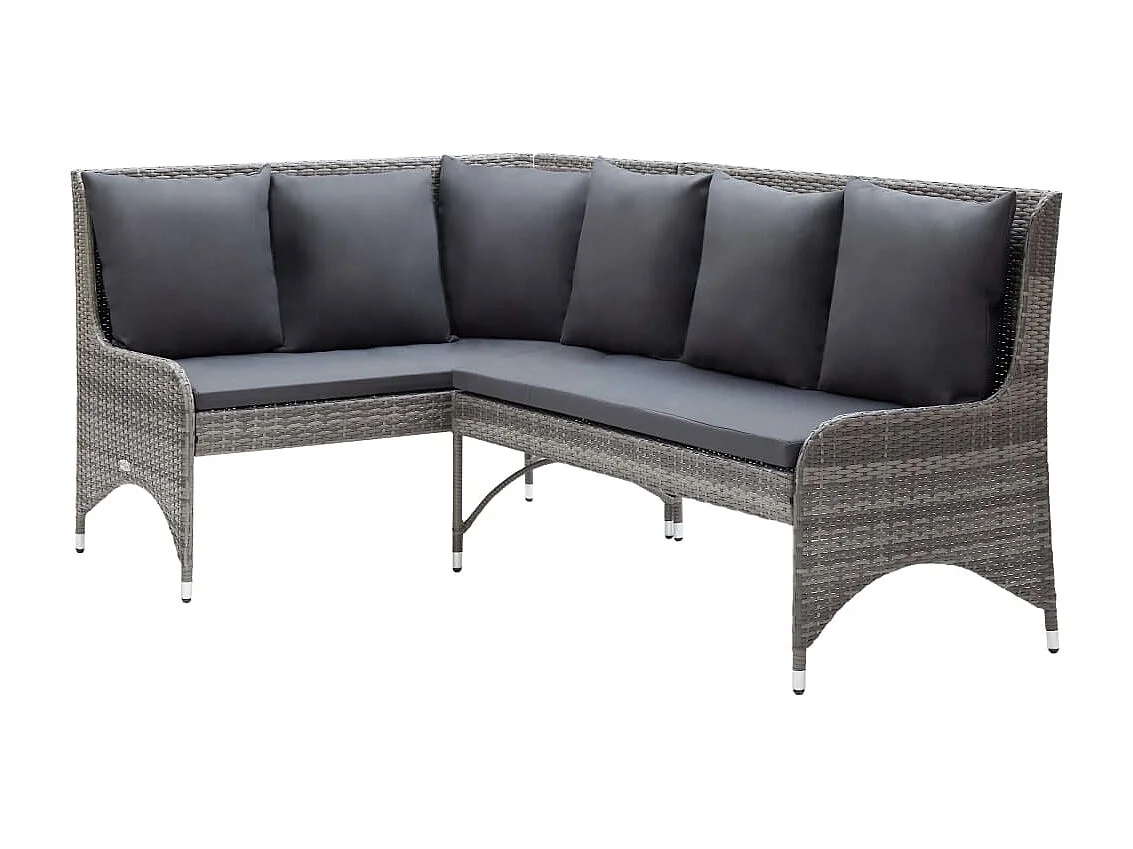 Canapés d'angle de jardin 2 pcs Résine tressée Gris