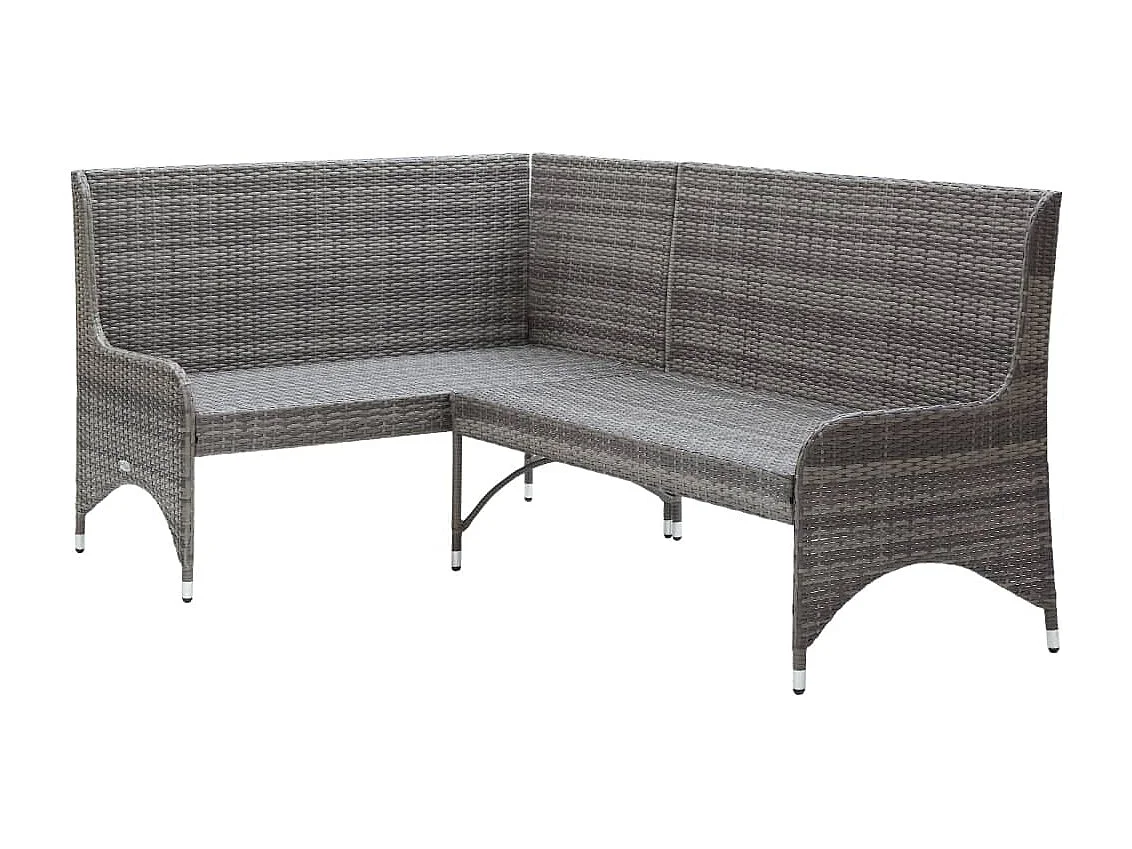 Canapés d'angle de jardin 2 pcs Résine tressée Gris