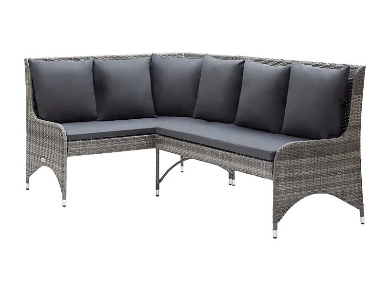 Canapés d'angle de jardin 2 pcs Résine tressée Gris