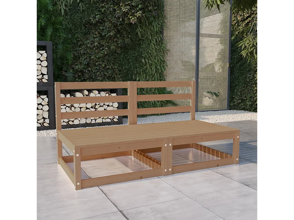 2-zits tuinbank honingbruin massief grenenhout