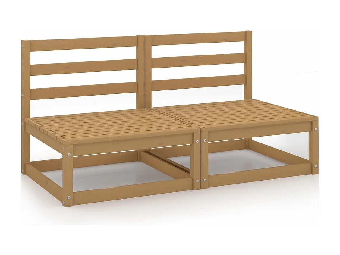 2-zits tuinbank honingbruin massief grenenhout