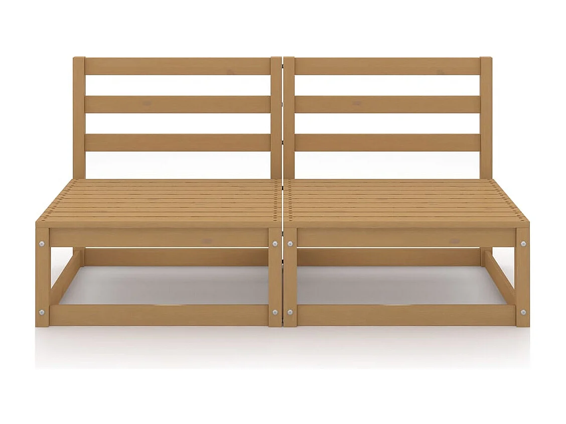 2-zits tuinbank honingbruin massief grenenhout