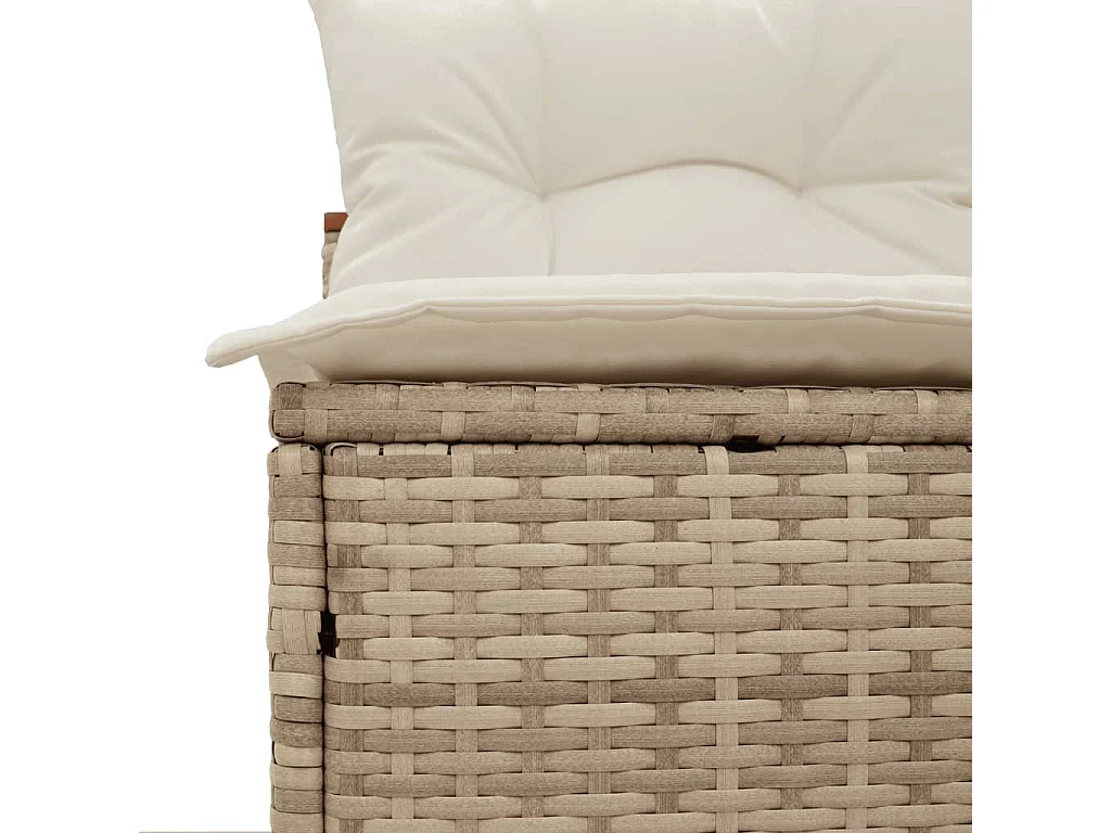 Canapés de jardin sans accoudoirs avec coussins 2 pcs beige