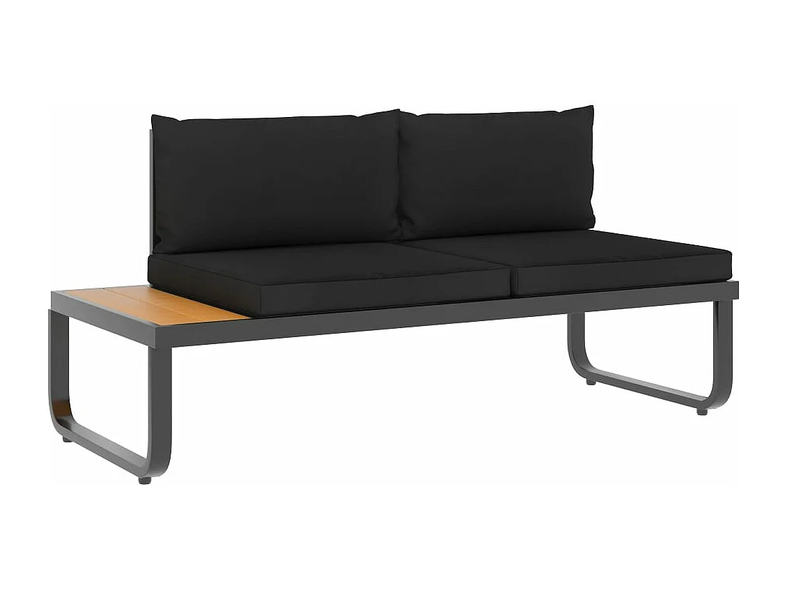 Canapé d'angle de jardin à 5 places avec coussins Aluminium WPC