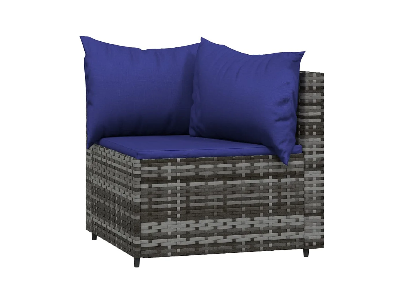 Canapés d'angle de jardin et coussins 2 pcs gris résine tressée