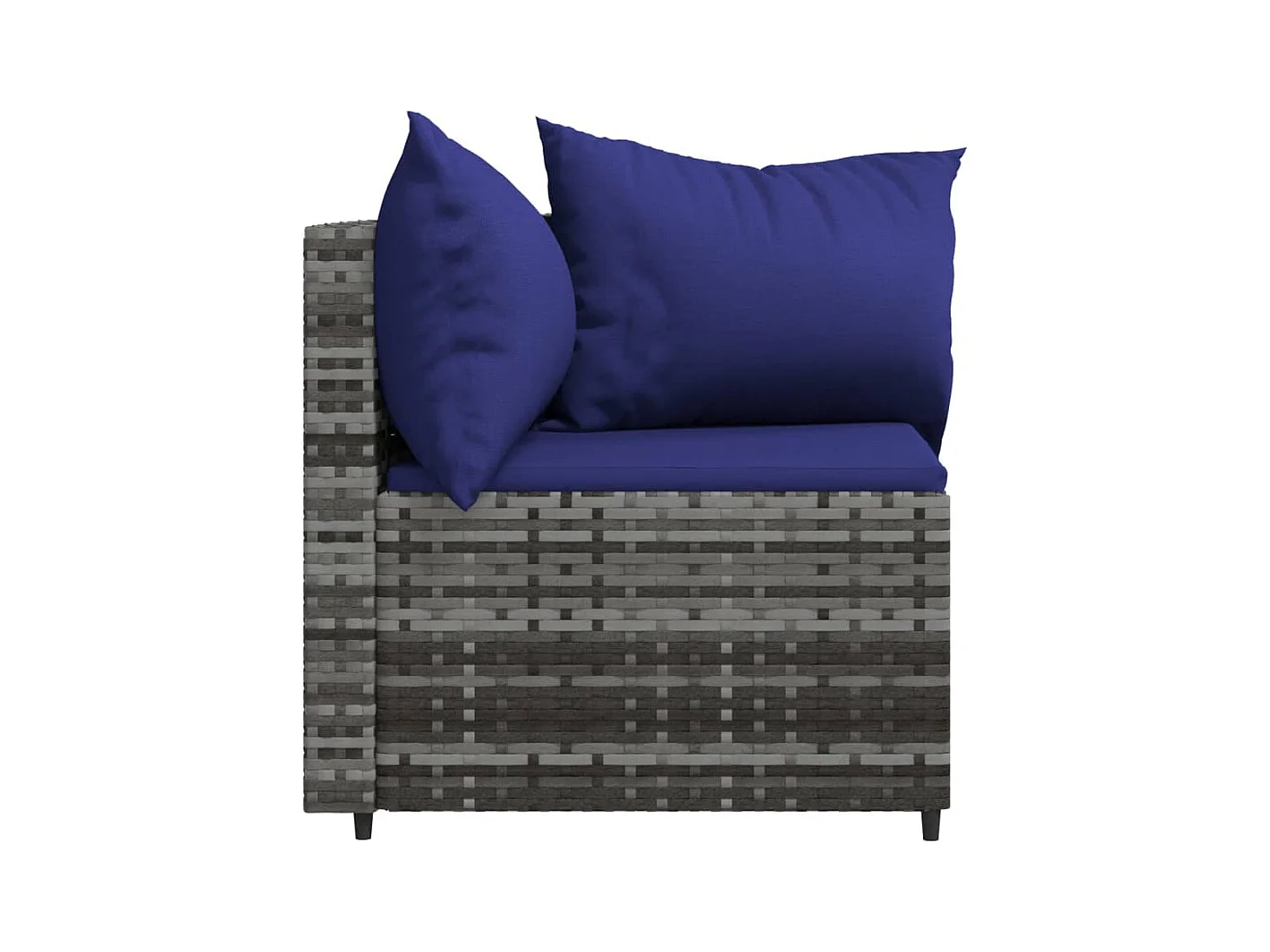 Canapés d'angle de jardin et coussins 2 pcs gris résine tressée