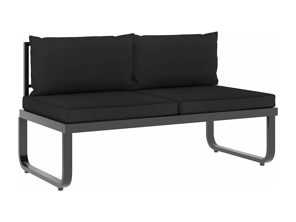 Garten-Ecksofas 4 Stück und Kissen aus Aluminium und WPC