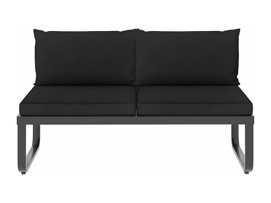 Garten-Ecksofas 4 Stück und Kissen aus Aluminium und WPC