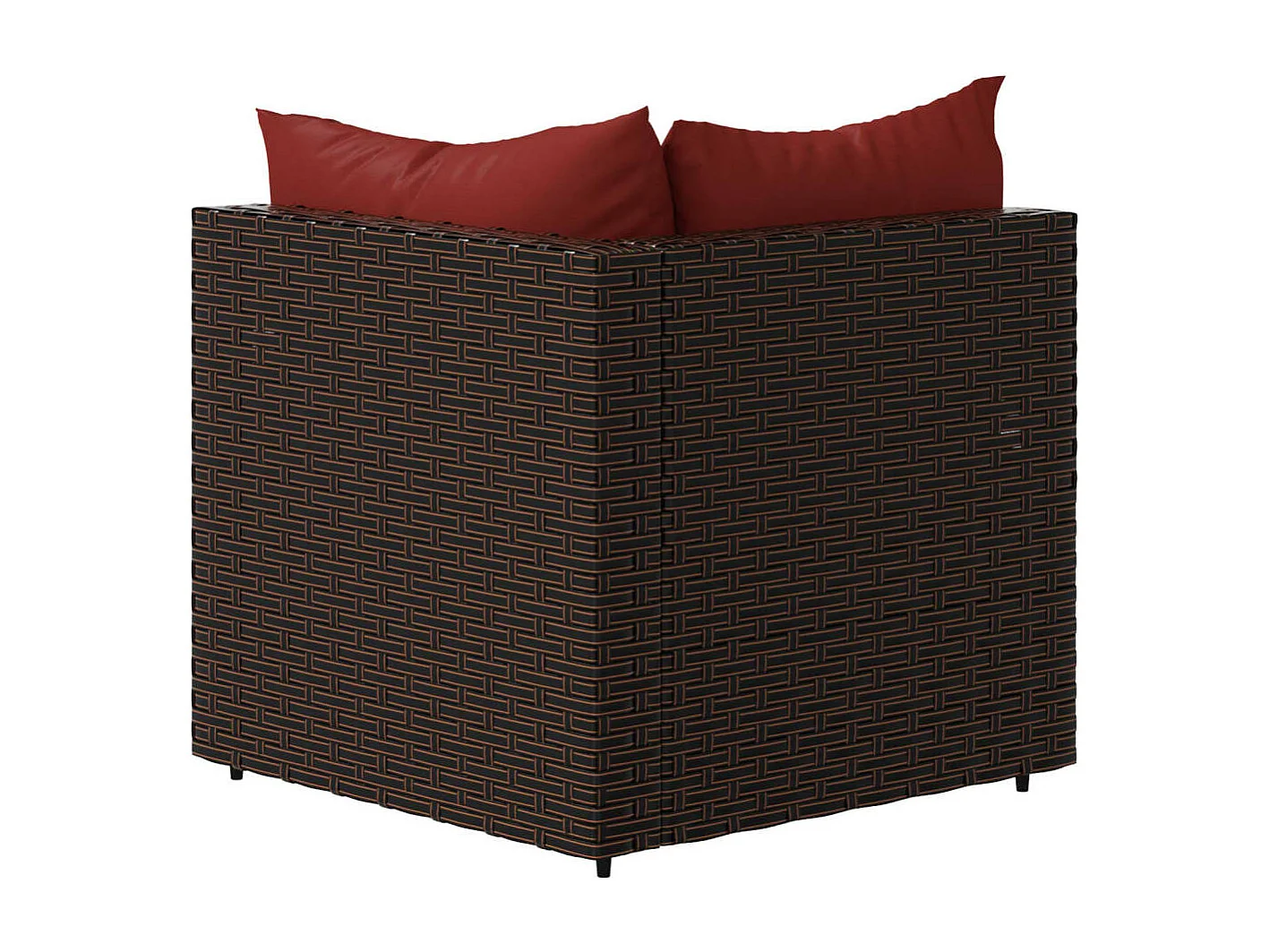 Canapés d'angle de jardin et coussins2pcs marron résine tressée