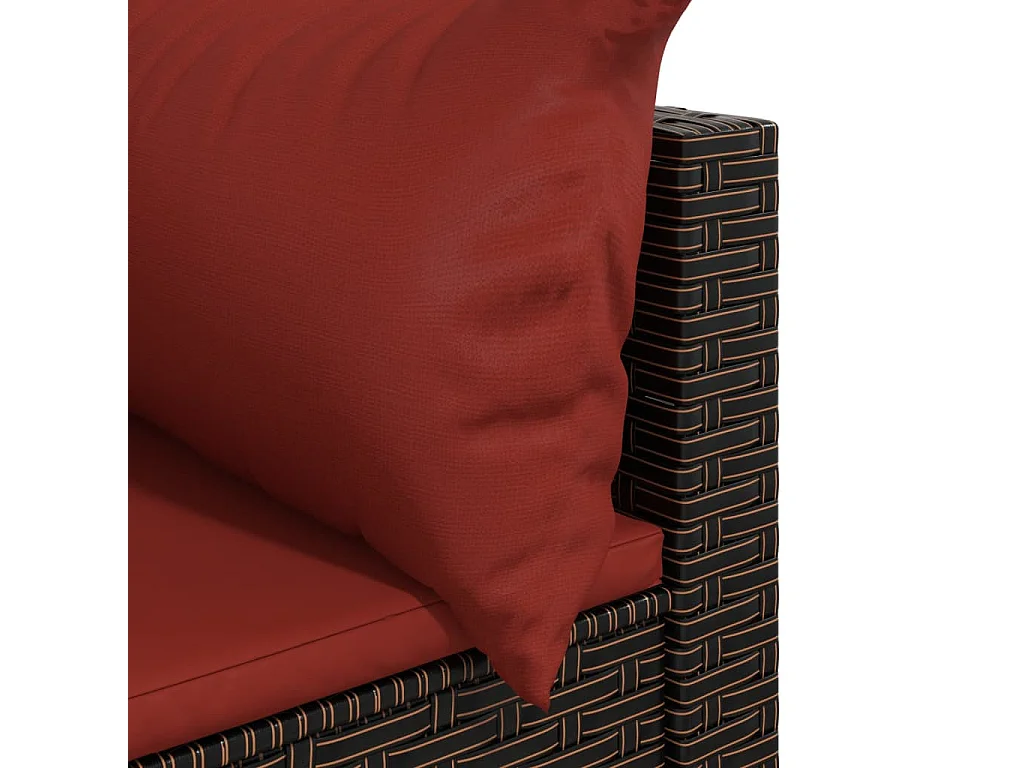 Canapés d'angle de jardin et coussins2pcs marron résine tressée