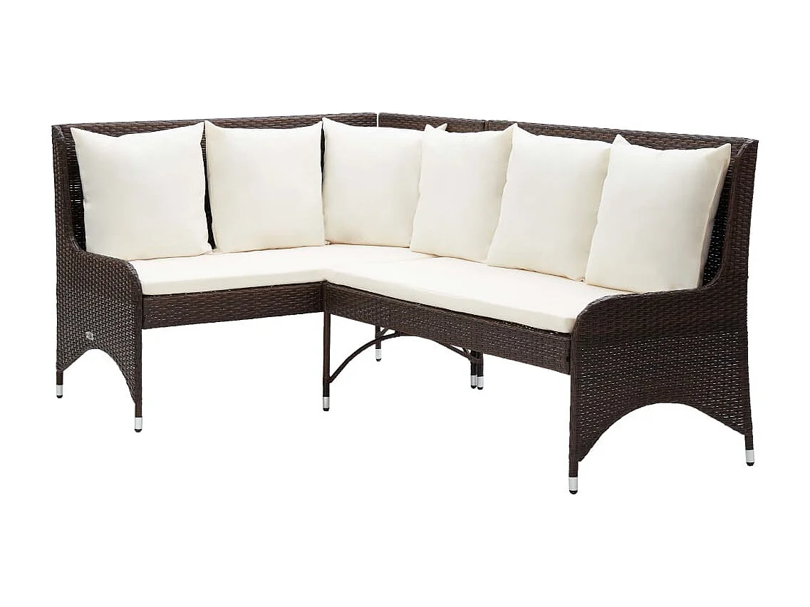 Canapés d'angle de jardin 2 pcs Résine tressée Marron