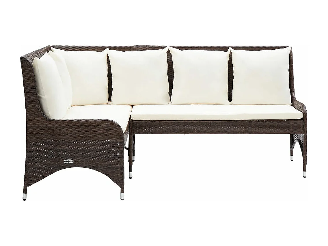 Canapés d'angle de jardin 2 pcs Résine tressée Marron