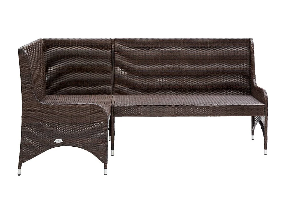 Canapés d'angle de jardin 2 pcs Résine tressée Marron