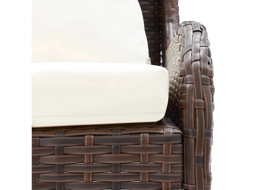 Canapés d'angle de jardin 2 pcs Résine tressée Marron