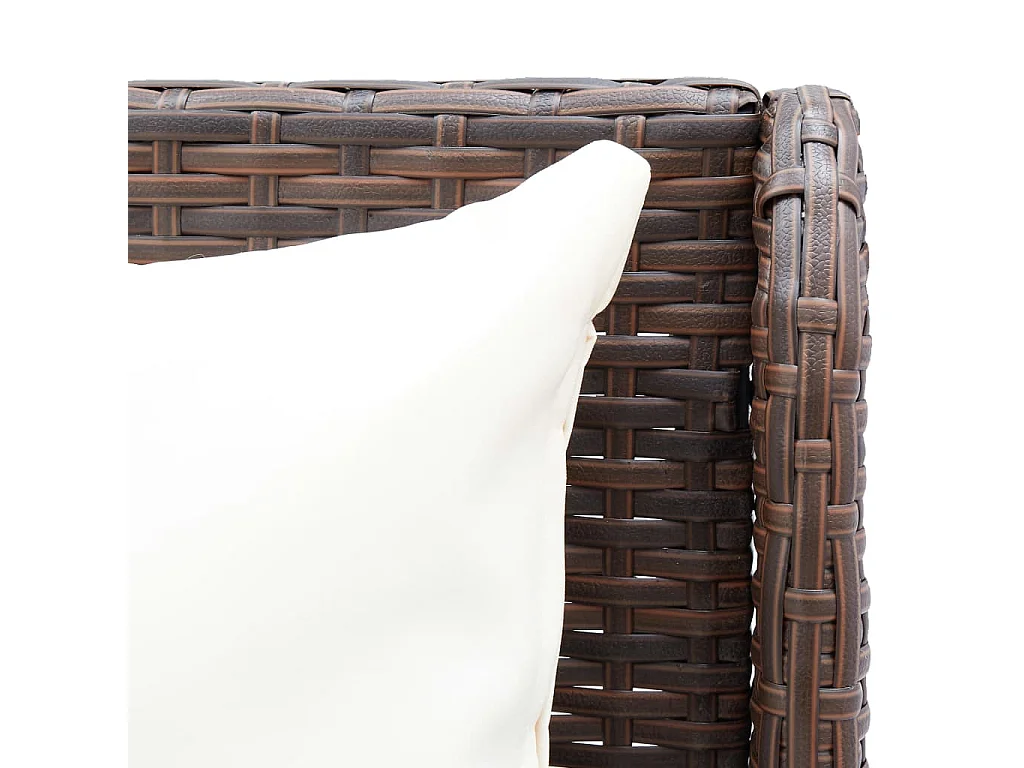 Canapés d'angle de jardin 2 pcs Résine tressée Marron