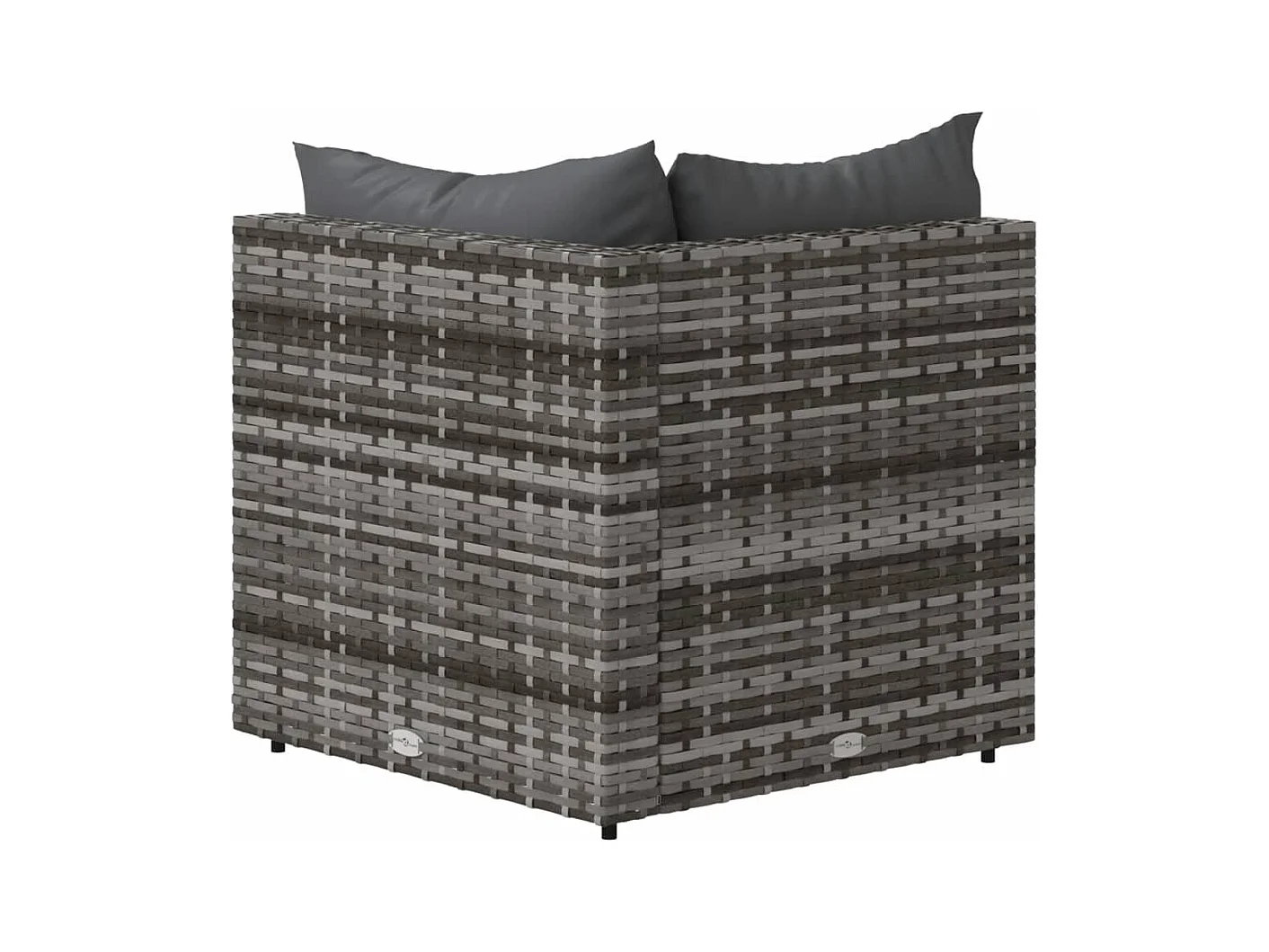 Canapés d'angle de jardin et coussins 2 pcs gris résine tressée