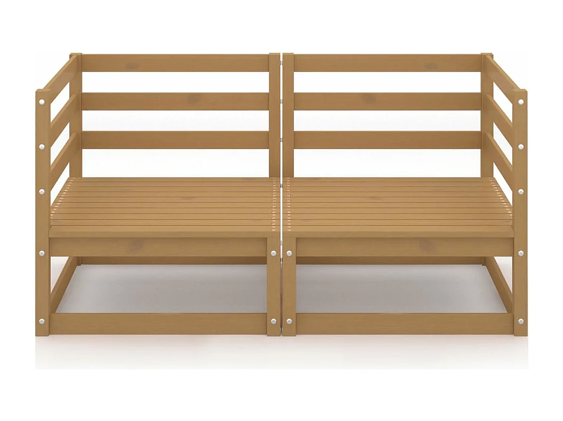 Canapé à 2 places de jardin Marron miel Bois de pin solide