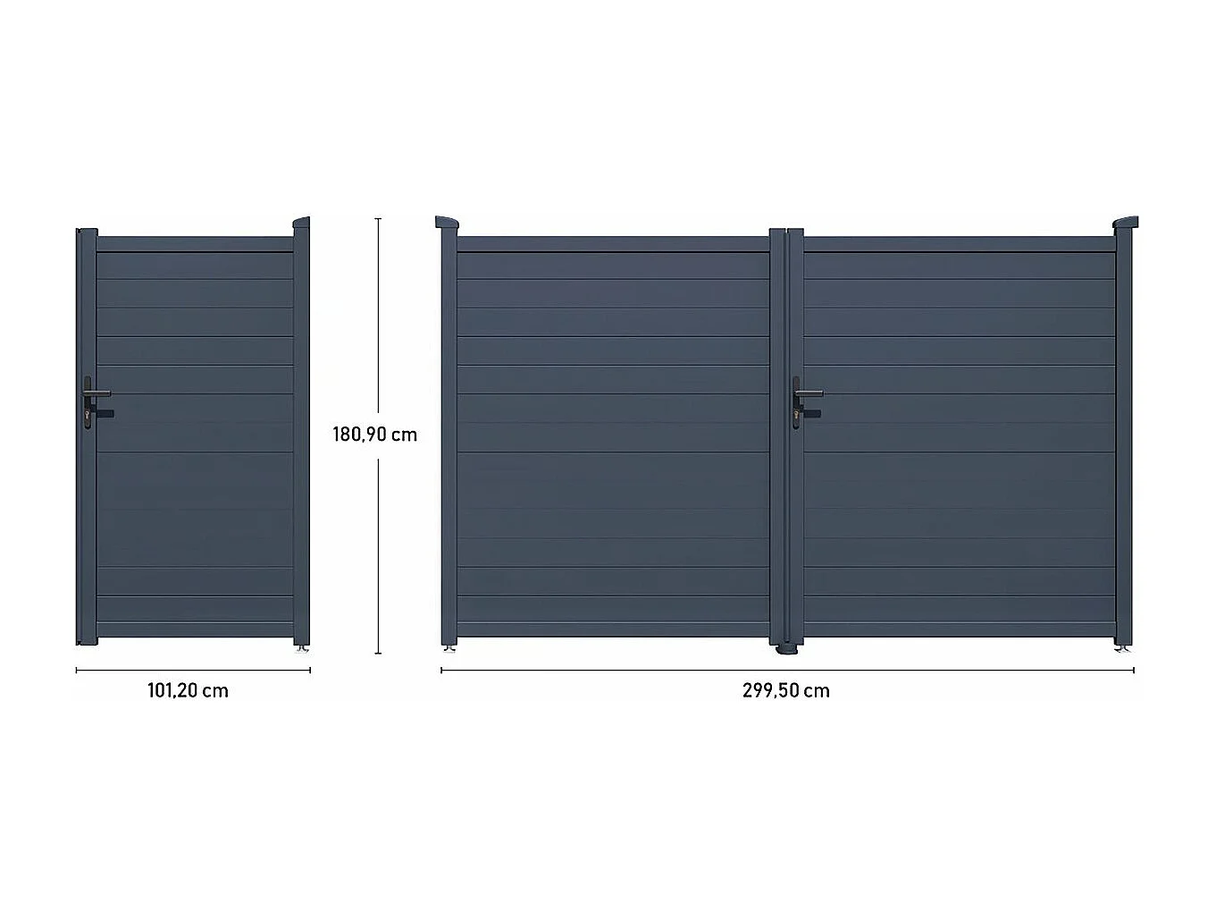 Pack portail + portillon "Marc" - Gris