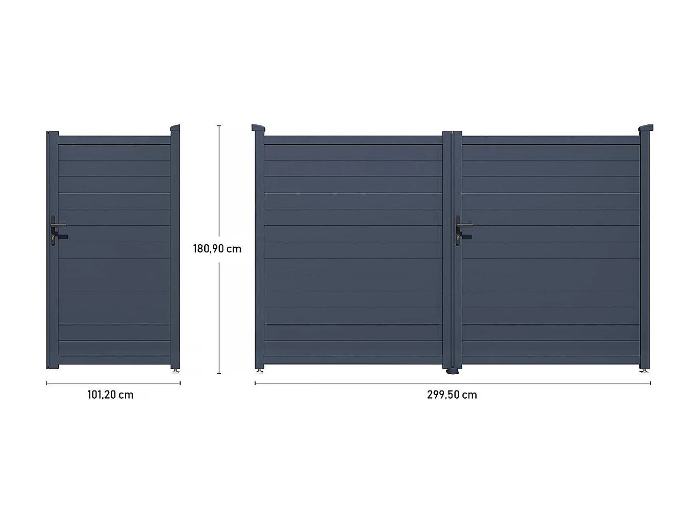 Pack portail + portillon "Marc" - Gris