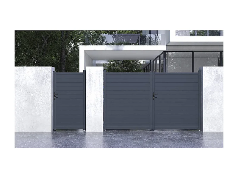 Pack portail + portillon "Marc" - Gris