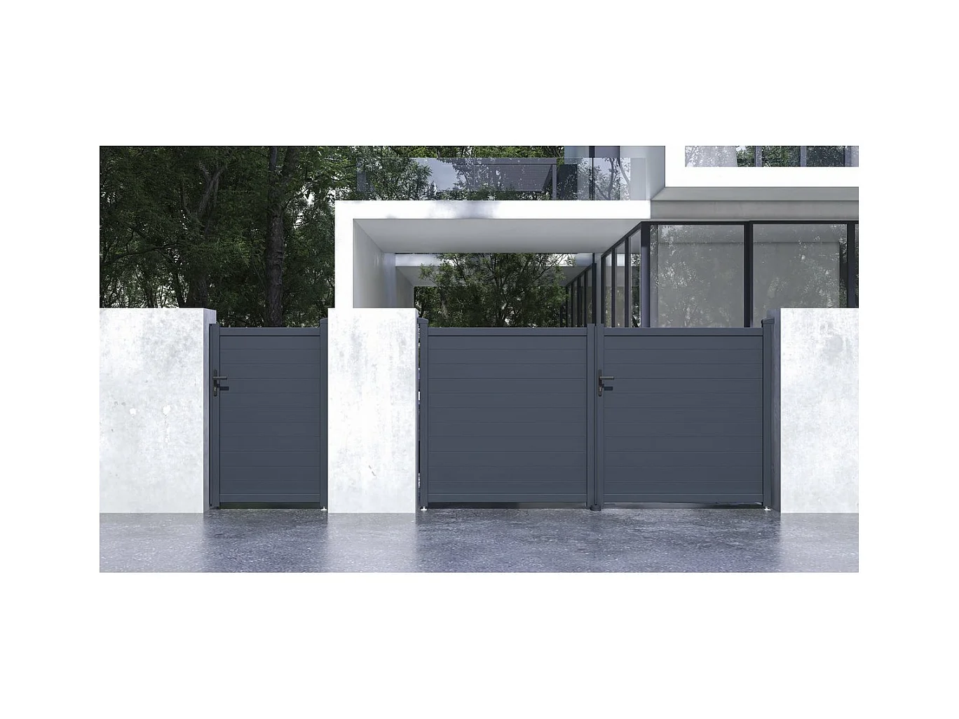 Pack portail + portillon "Marc" - Gris