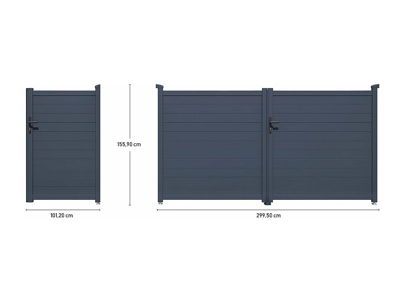 Portão + pack postigo "Marc" – Cinzento