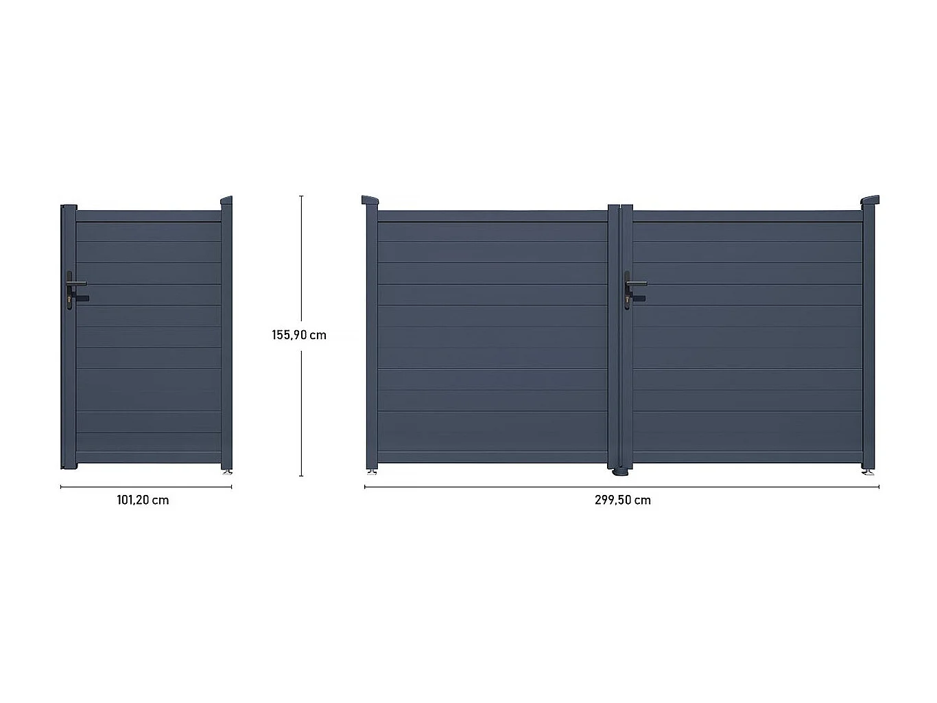 Portão + pack postigo "Marc" – Cinzento