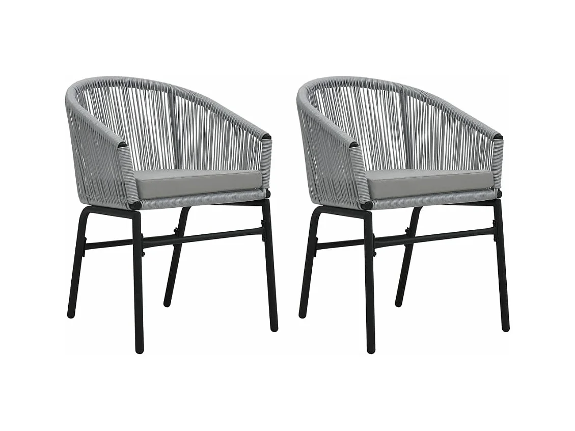 Sedie da giardino 2 pz Antracite Rattan PE